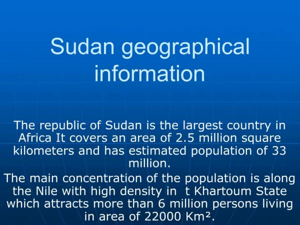 Sudan geographical information