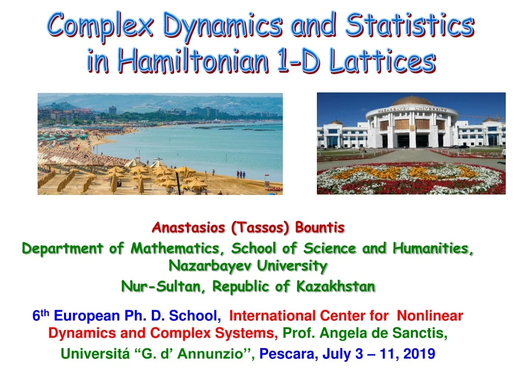 complex dynamics and statistics in hamiltonian
