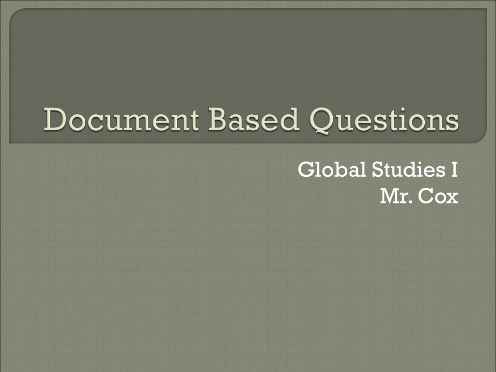 document based questions