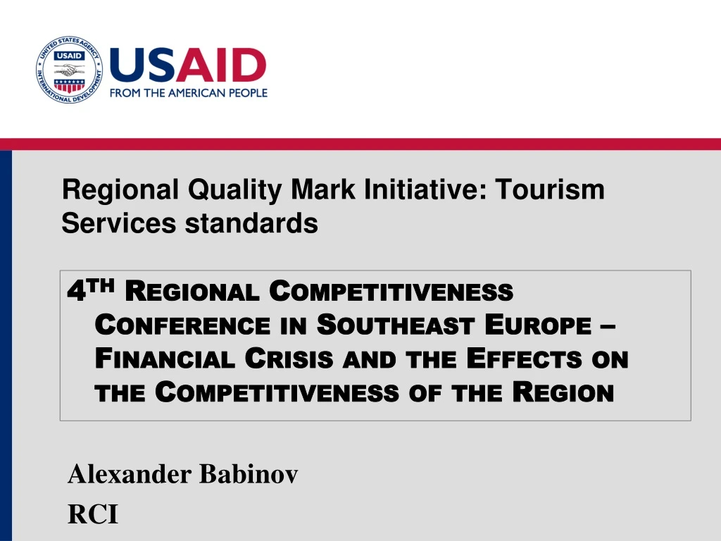 regional quality mark initiative tourism services standards