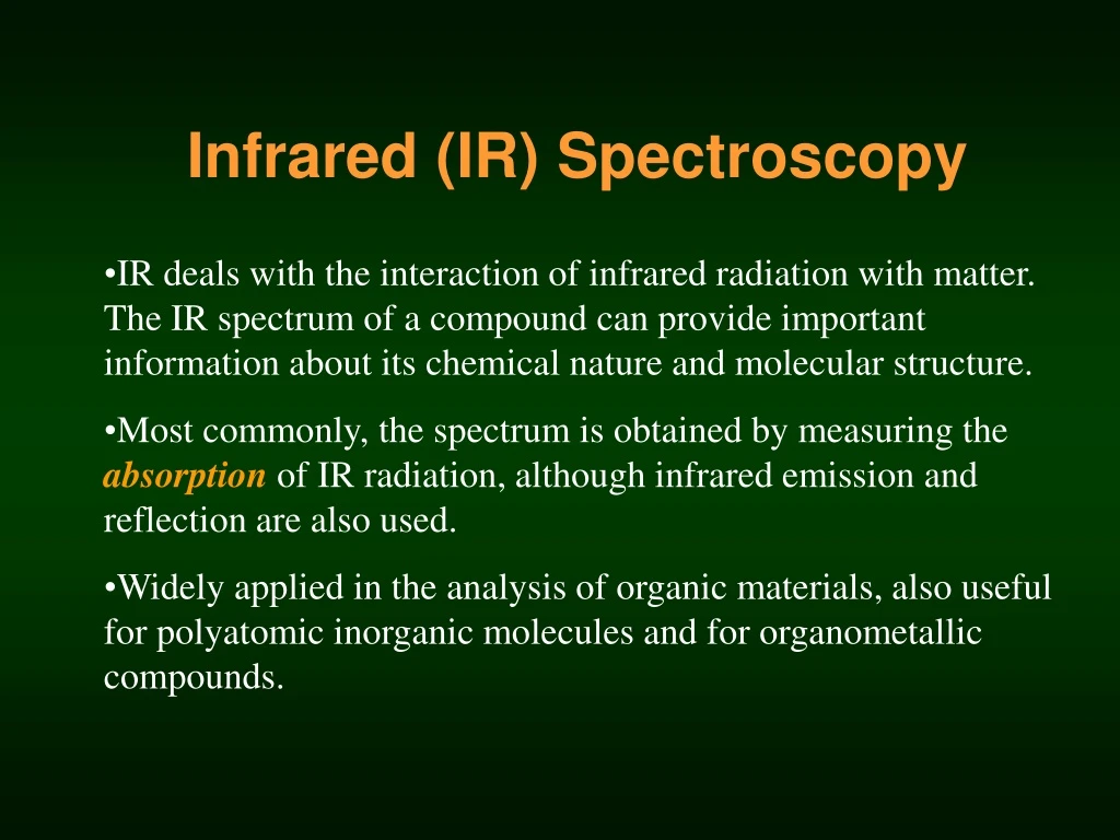 infrared ir spectroscopy
