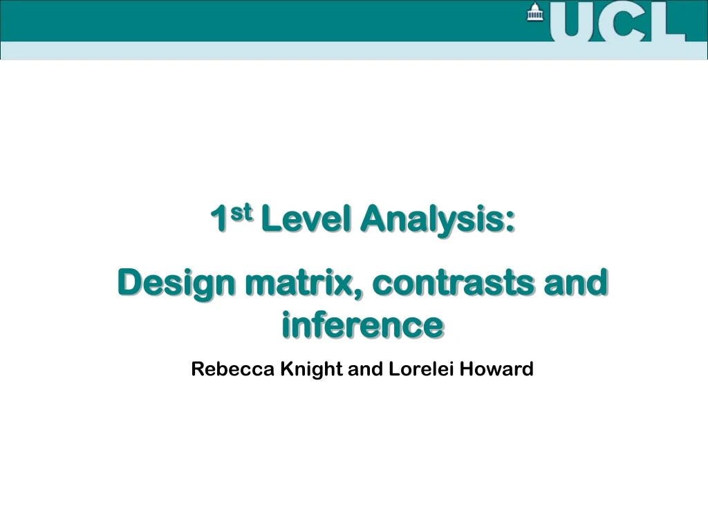 1 st level analysis design matrix contrasts