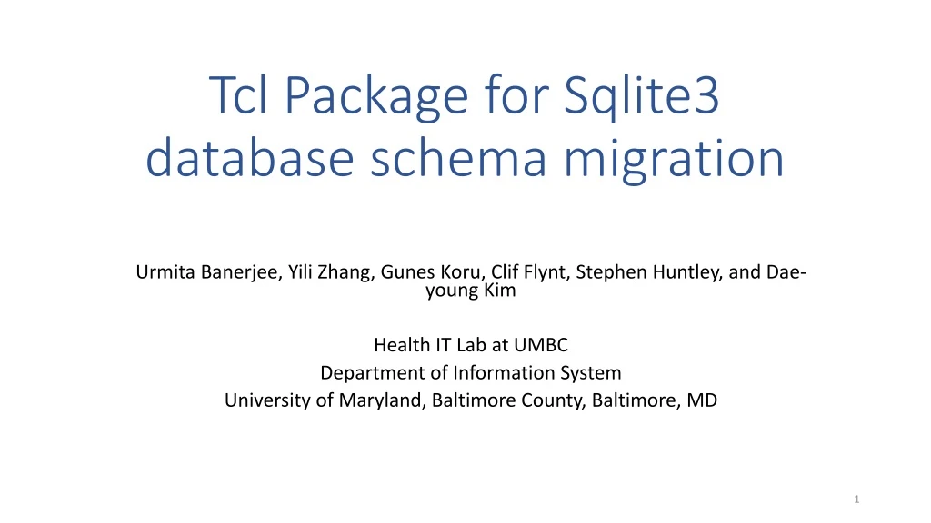 tcl package for sqlite3 database schema migration