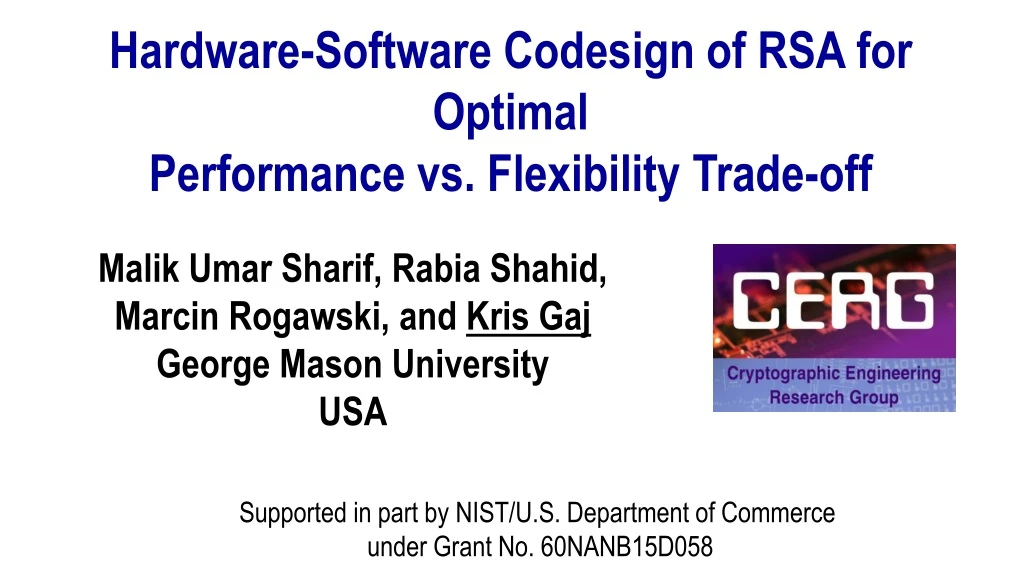 hardware software codesign of rsa for optimal