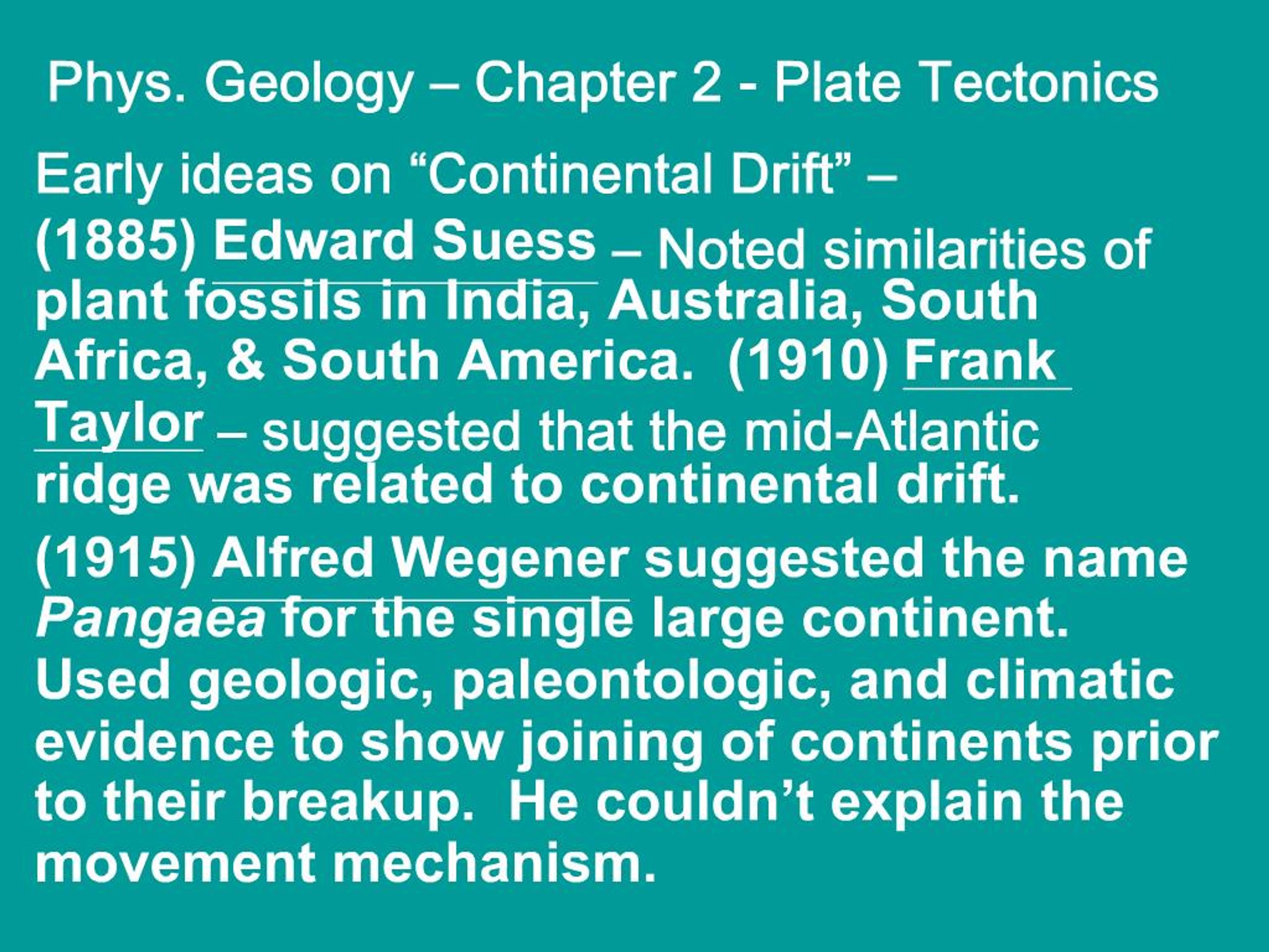 PPT - Phys. Geology Chapter 2 - Plate Tectonics PowerPoint Presentation ...