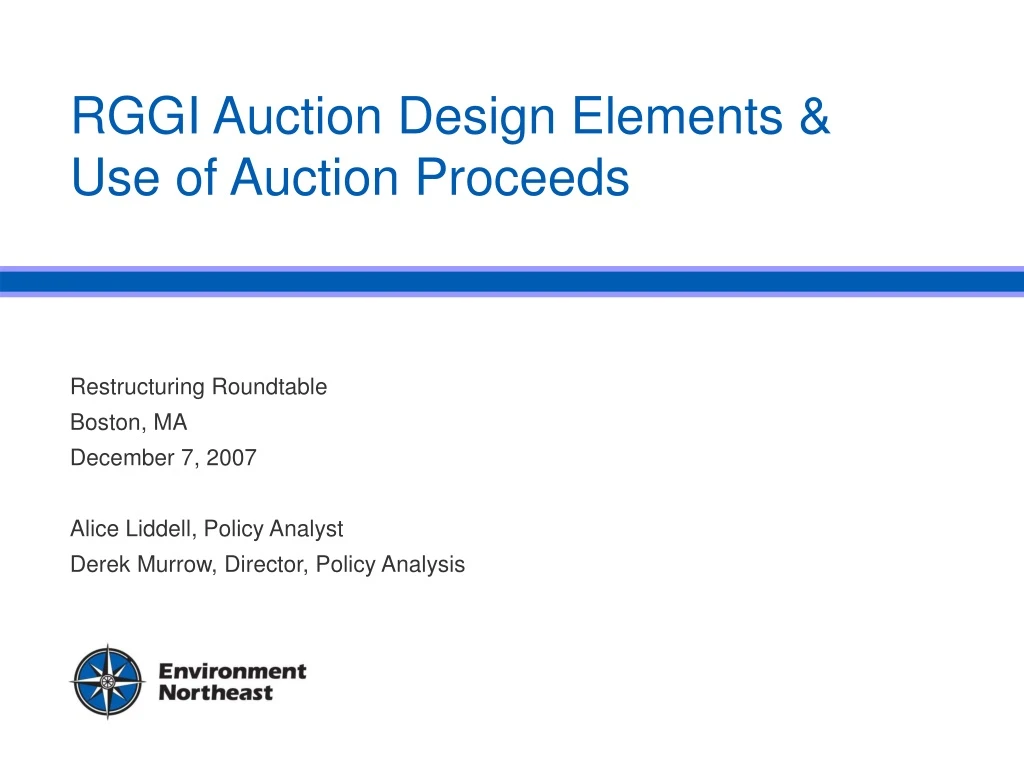 rggi auction design elements use of auction proceeds