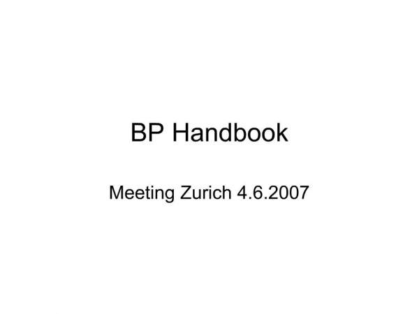 BP Handbook