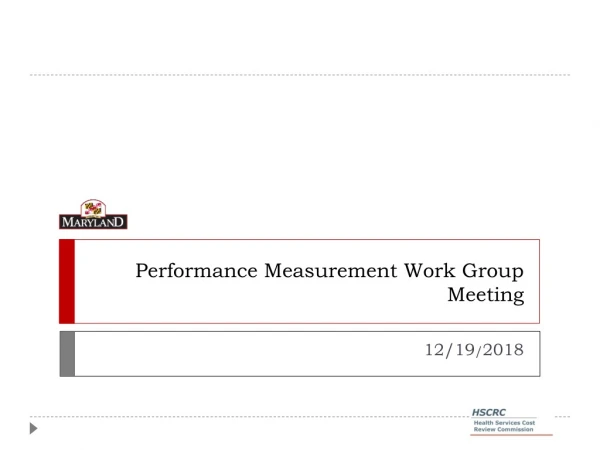 Performance Measurement Work Group Meeting
