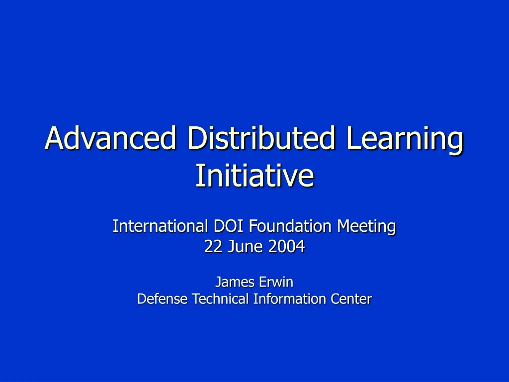 advanced distributed learning initiative