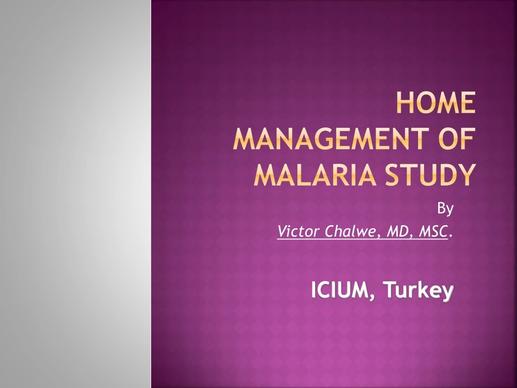 home management of malaria study
