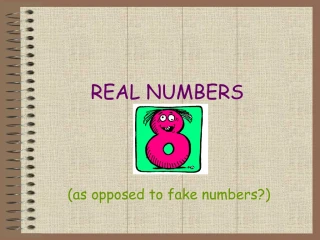 REAL NUMBERS - slide 1