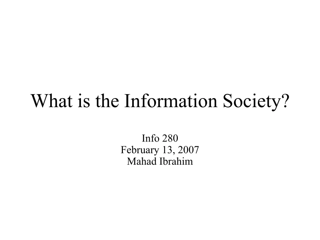 what is the information society