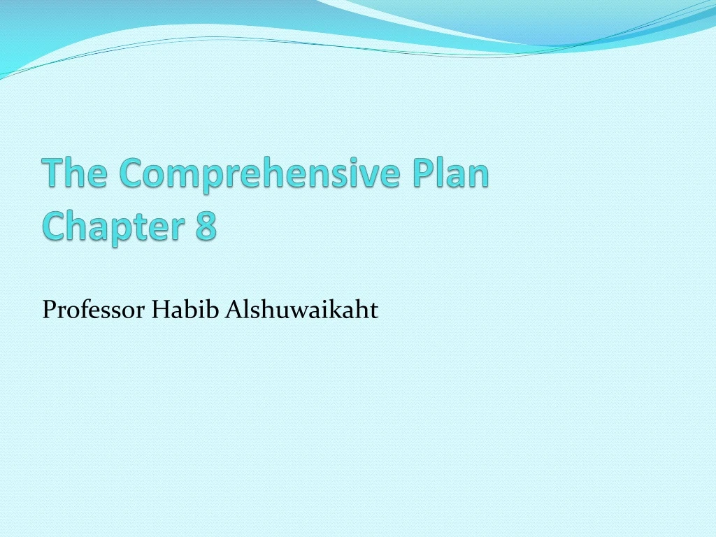 the comprehensive plan chapter 8