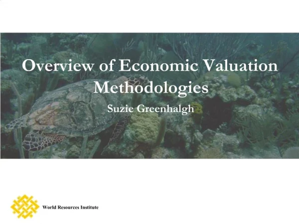 Overview of Economic Valuation Methodologies Suzie Greenhalgh