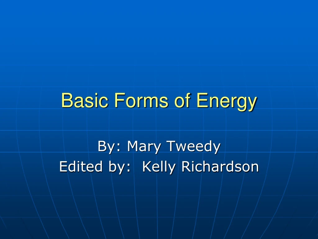basic forms of energy
