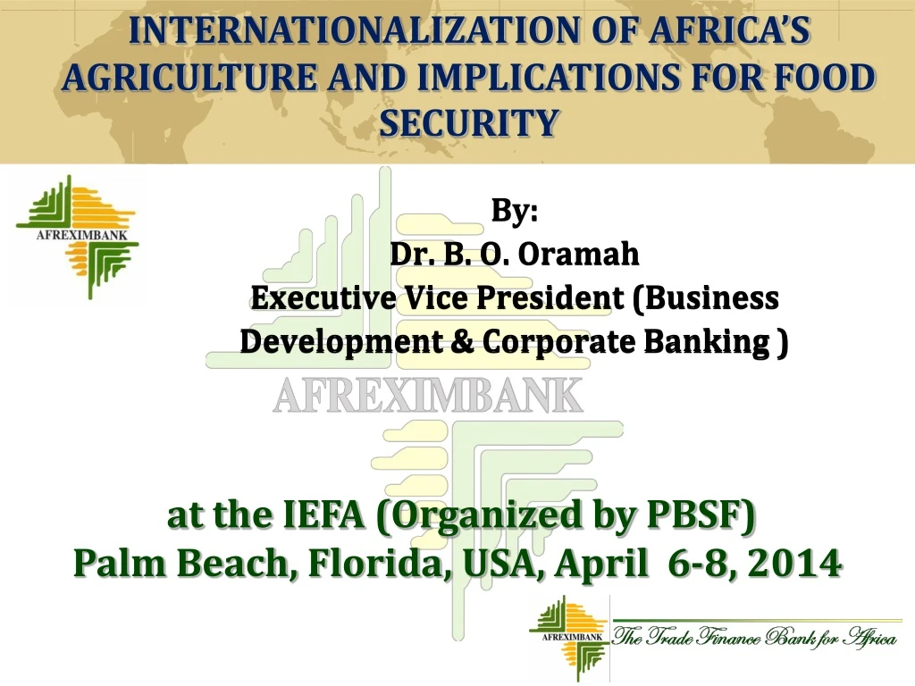 by dr b o oramah executive vice president business development corporate banking