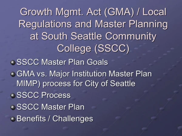 Growth Mgmt. Act GMA