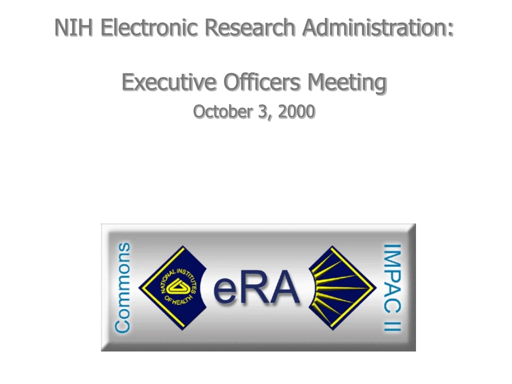 nih electronic research administration executive