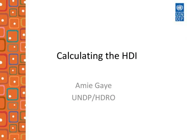 Calculating the HDI