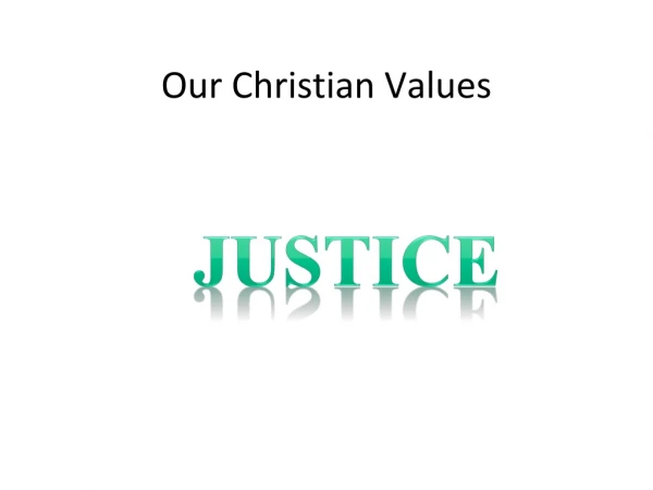 Our Christian Values