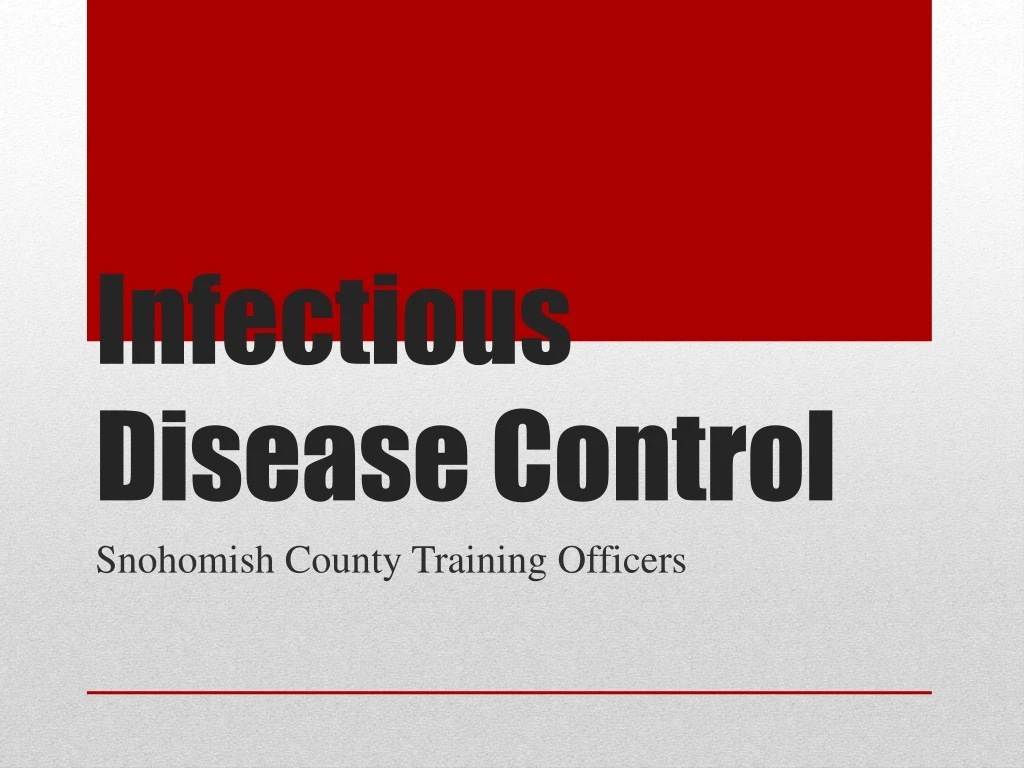 infectious disease control