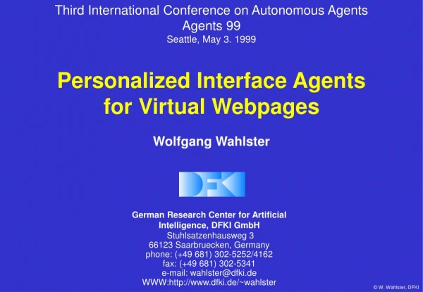 Personalized Interface Agents for Virtual Webpages