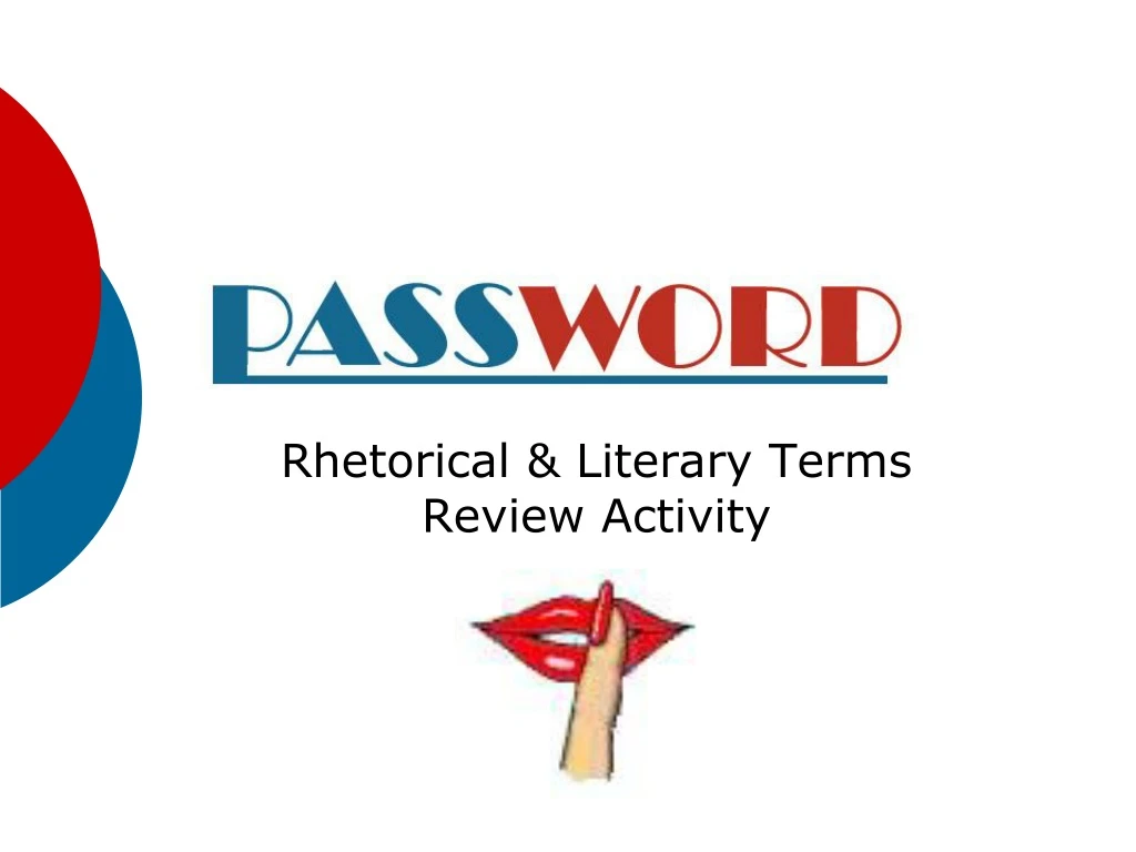 rhetorical literary terms review activity