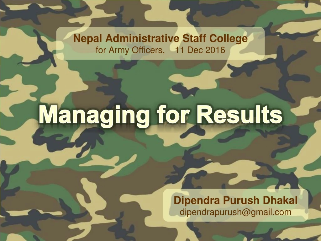 nepal administrative staff college for army