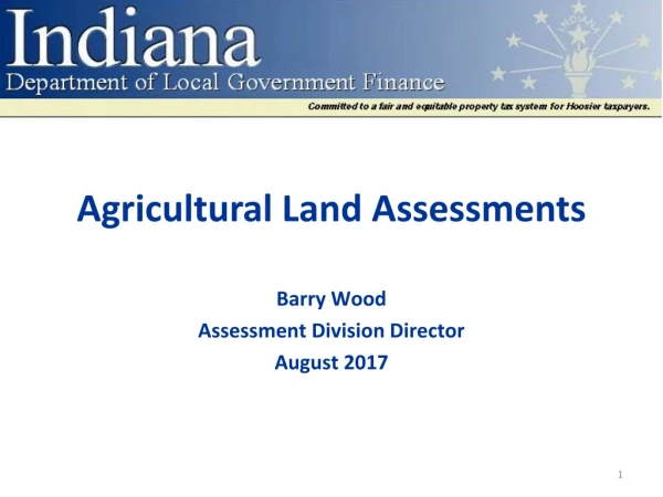 Agricultural Land Assessments