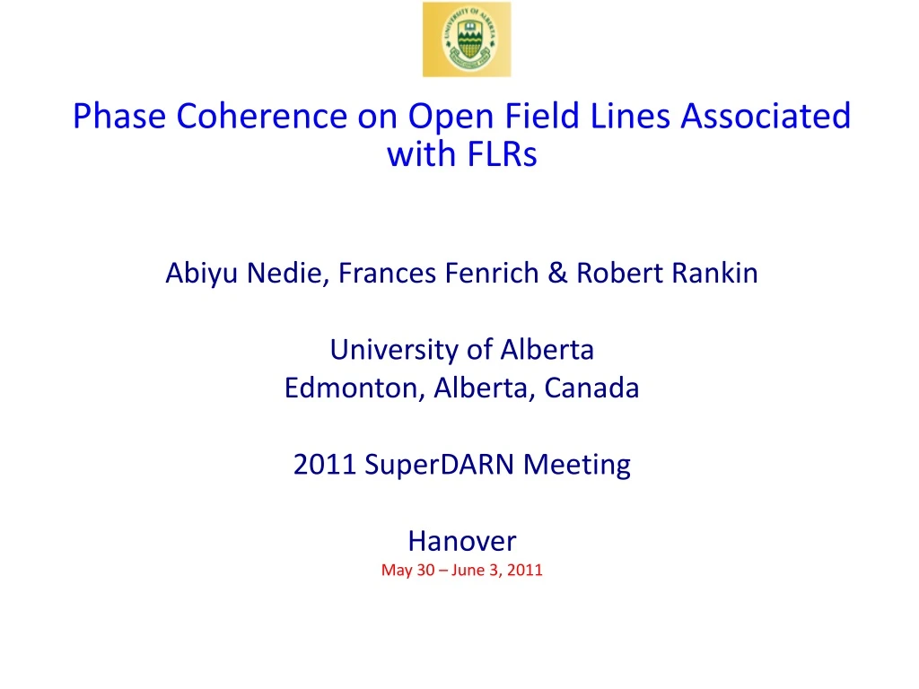 phase coherence on open field lines associated