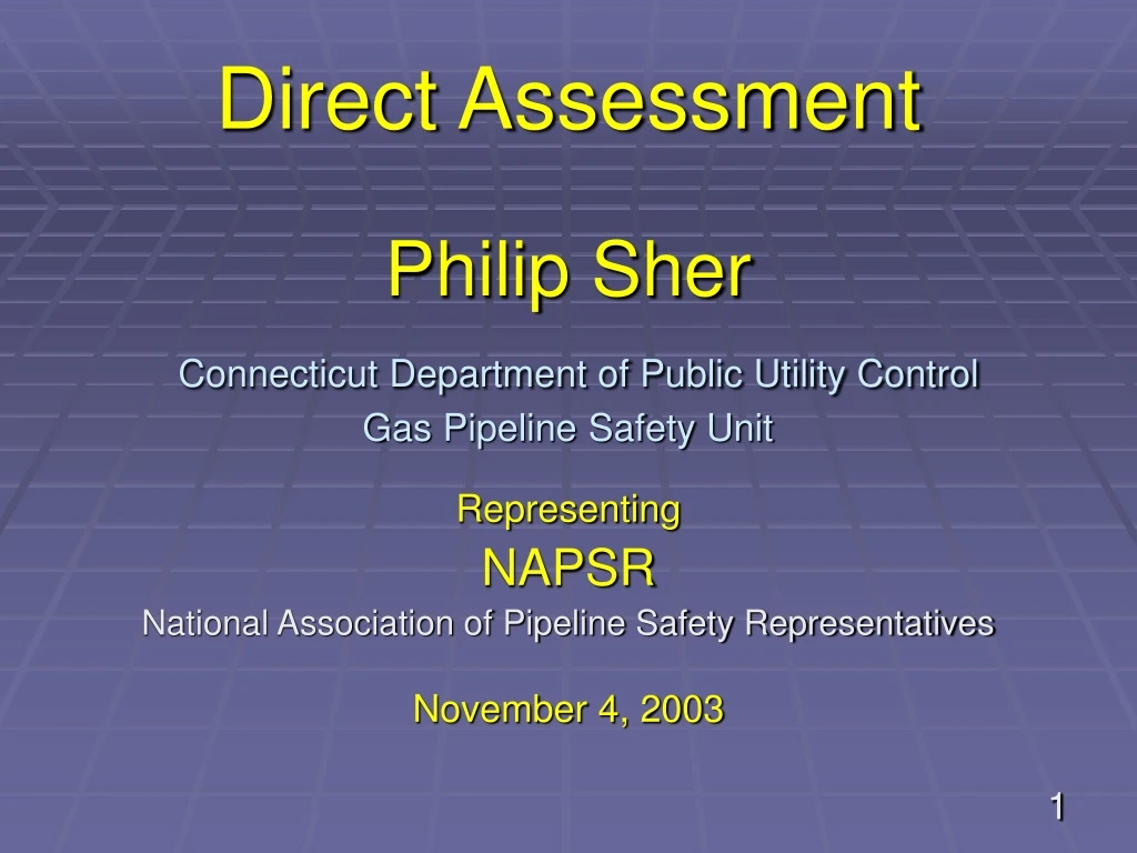philip sher connecticut department of public utility control gas pipeline safety unit