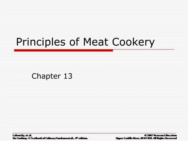 Principles of Meat Cookery
