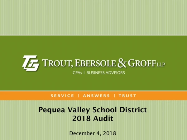 Pequea Valley School District 2018 Audit December 4, 2018