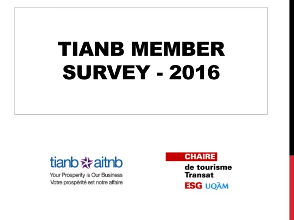 TIANB Member Survey - 2016