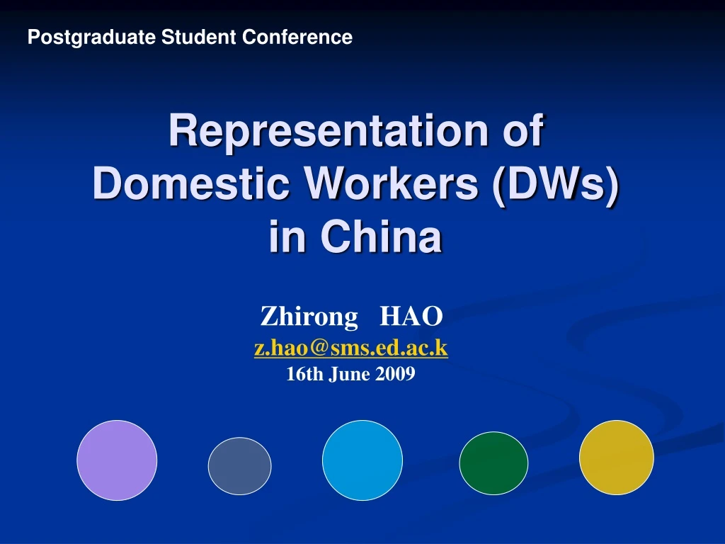 representation of domestic workers dws in china