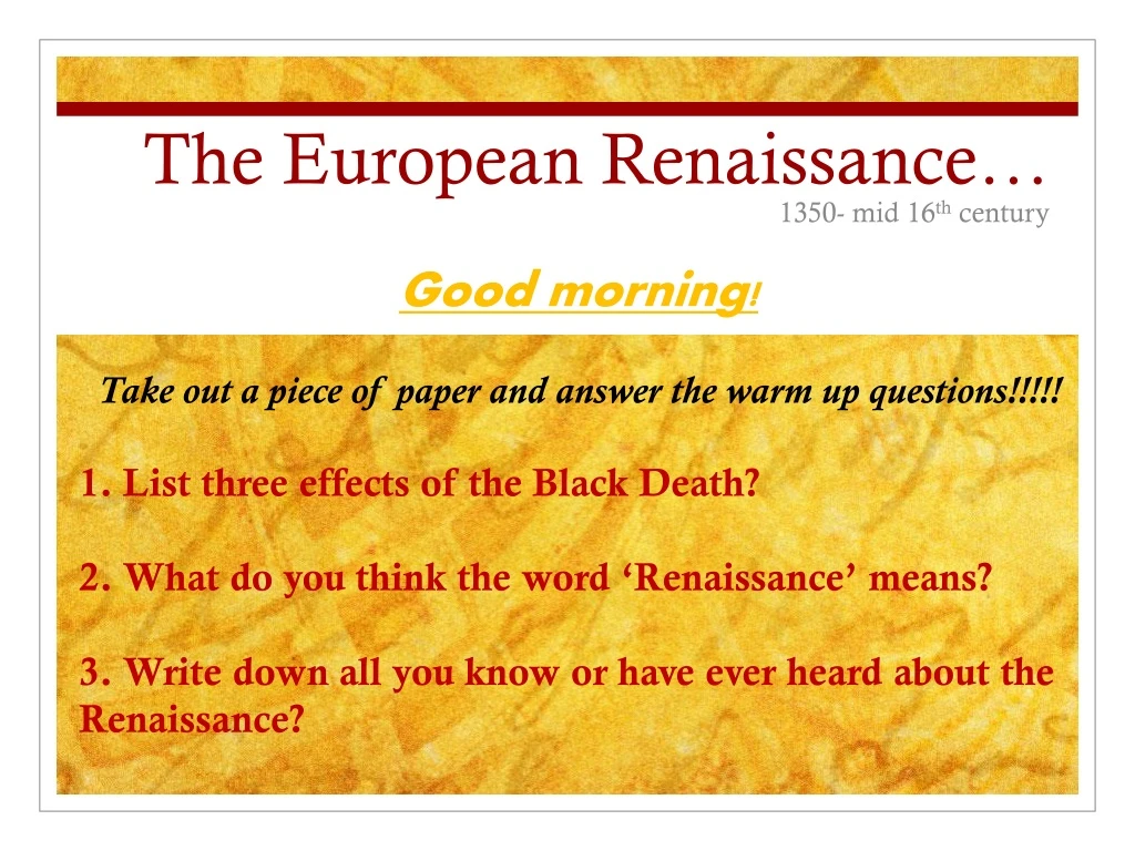 the european renaissance