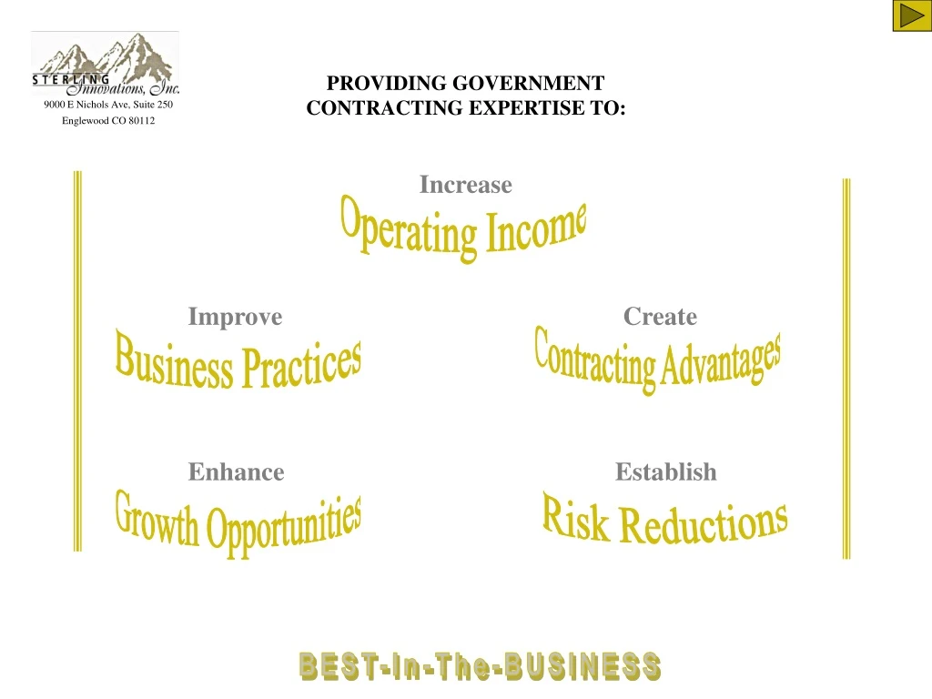 providing government contracting expertise to