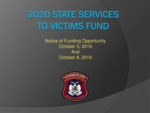 2020 State Services to Victims Fund