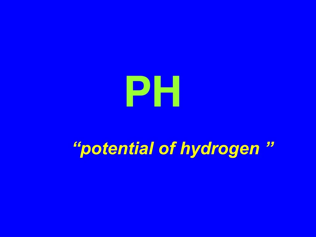 ph potential of hydrogen