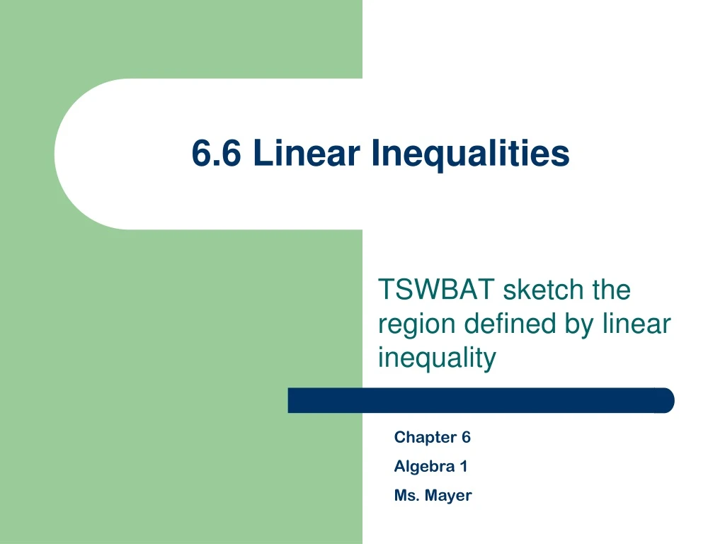 6 6 linear inequalities