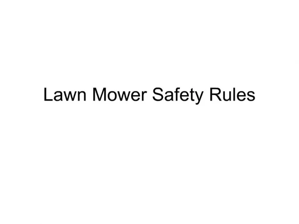 Lawn Mower Safety Rules