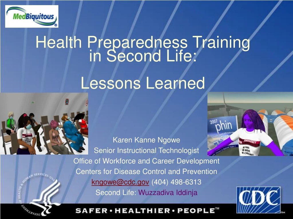 health preparedness training in second life lessons learned