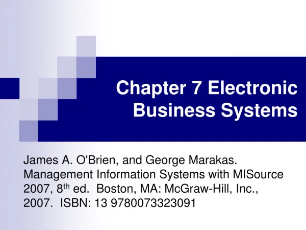 chapter 7 electronic business systems