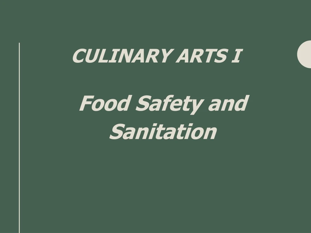 culinary arts i