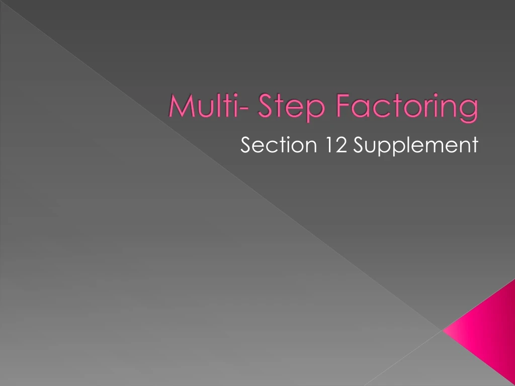 multi step factoring