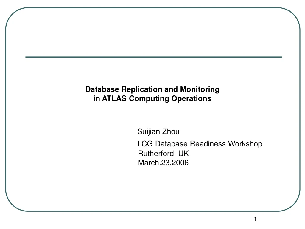 database replication and monitoring in atlas