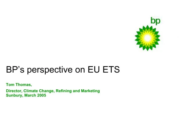 BP s perspective on EU ETS