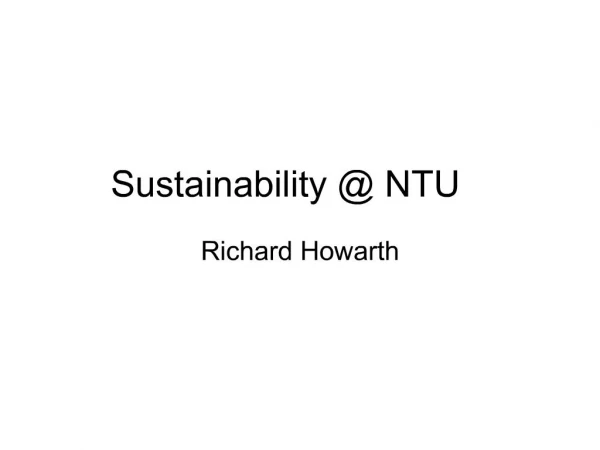 Sustainability NTU