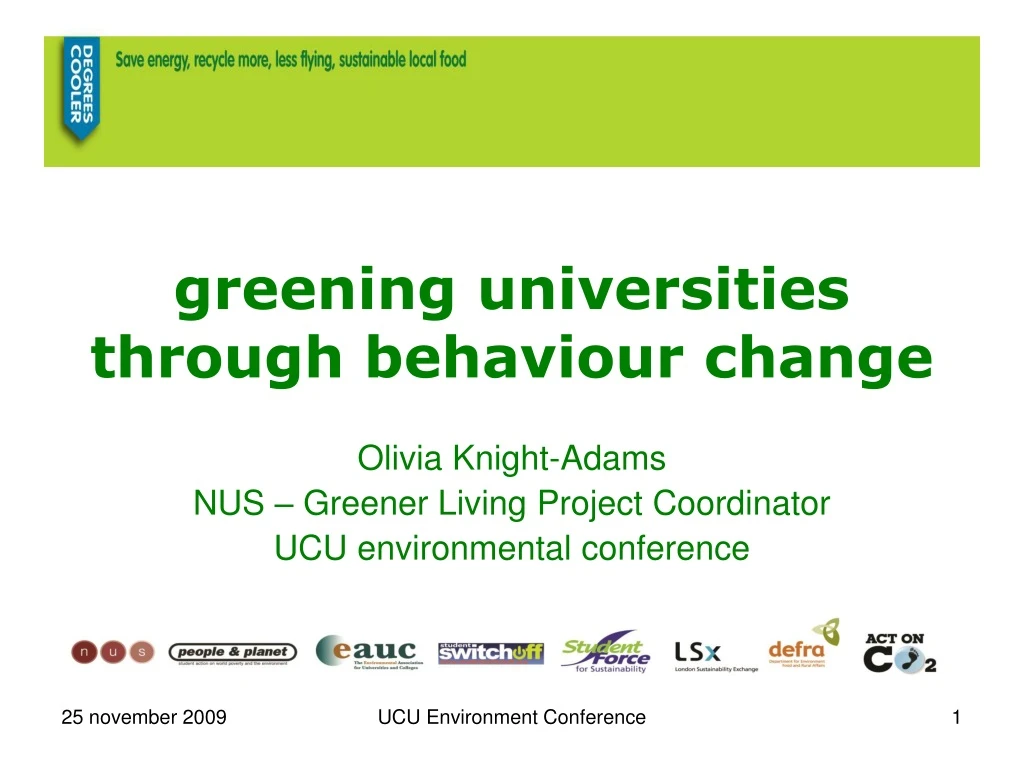 greening universities through behaviour change