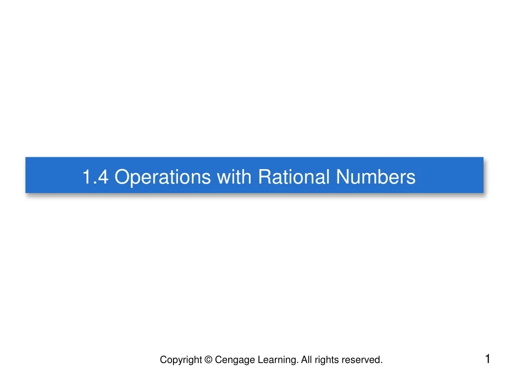 1 4 operations with rational numbers